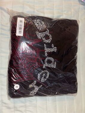 Black Rhinestone Sp5der Hoodie